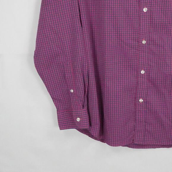 Vineyard Vines Shirt Mens Large Purple Blue Check Button Down Whale Logo Classic - Picture 8 of 16